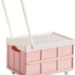 Moving Boxes Foldable Storage Bins with Lids Collapsible Storage Box Utility Wagon Camping Garden Shopping Cart Grocery Toy Clothes Books Container With Wheel Collapsible Storage Bins