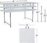 4ft Folding Table Plastic Fold in Half w/Handle Heavy Duty Portable Indoor Outdoor for Garden Party Picnic Camping BBQ Dining Kitchen Wedding Market Event - Image 2