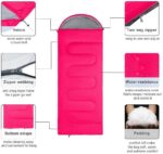 Sleeping Bag, Lightweight 3 Season Weather Sleep Bags for Kids Adults Girls Women, Microfiber Filled 5-20 Degree for Backpacking/Hiking/Camping/Mountaineering with Compression Sack - Image 2