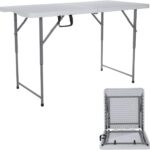 4ft Folding Table Outdoor Picnic Table Barbecue Camping Tables Courtyard Leisure Portable Tables Balcony Table
