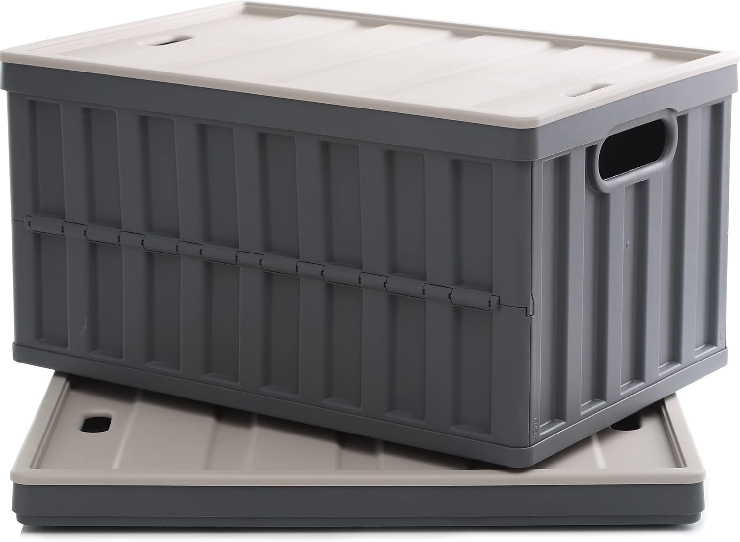 71UxC6xLsPL._AC_SL1500_.jpg 64L Collapsible Storage Bins with Lids Plastic Storage Containers for Organizing Stackable Storage Box Large Heavy Duty Utility Crates, 2 Packs - Image 1