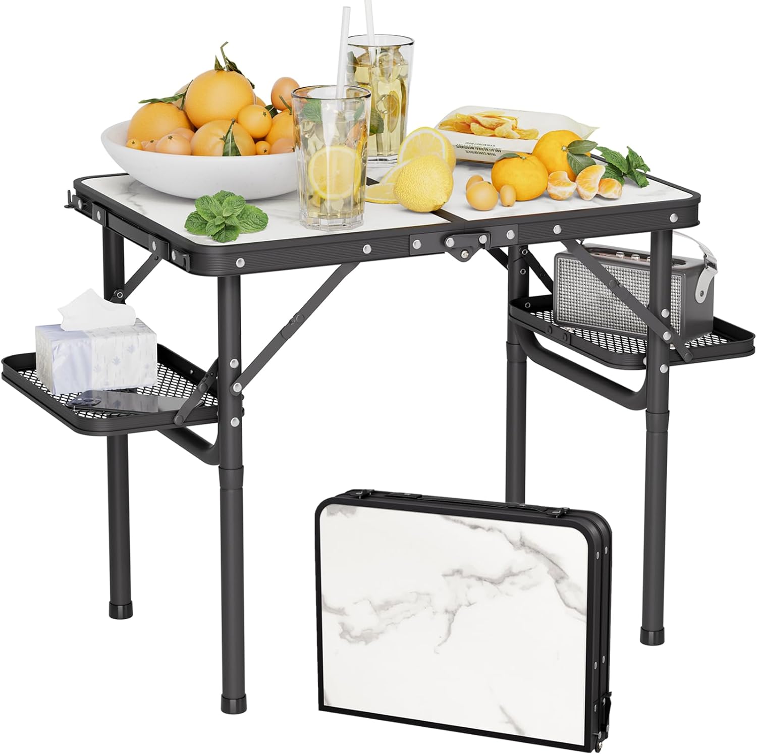 71iGbqHm1L._AC_SL1500_.jpg Folding Camping Table Small 2ft, Small Camp Table Portable with 50% Extra Space, Folding Picnic Table, Portable Beach Tables, Car Camping Essentials, Aluminum Light & Solid - Image 1