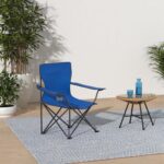 Folding Outdoor Beach Camp Chair, 18" L x 31" W x 32" H, Blue - Image 2